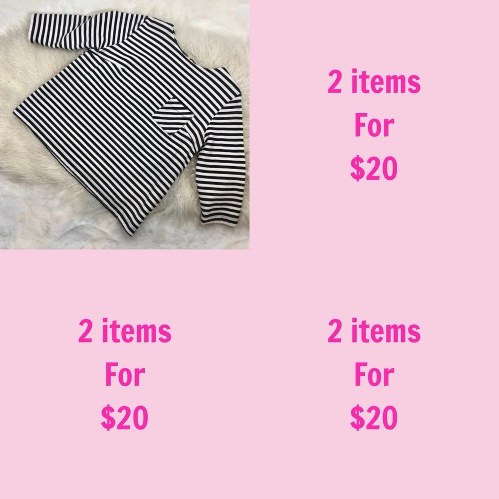 3/$30 Merona Womens Black White Striped 3/4 Sleeve Pullover Blouse Top Sz Large